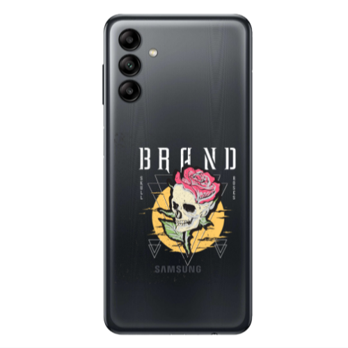 Samsung A04S Skull Roses Transparent Silicone TPU Θήκη