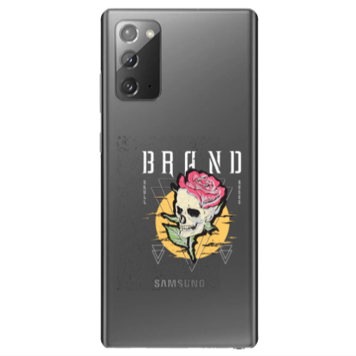 Samsung Note 20 Skull Roses Transparent Silicone TPU Θήκη