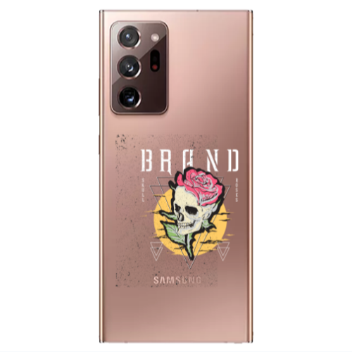 Samsung Note 20 Ultra Skull Roses Transparent Silicone TPU Θήκη
