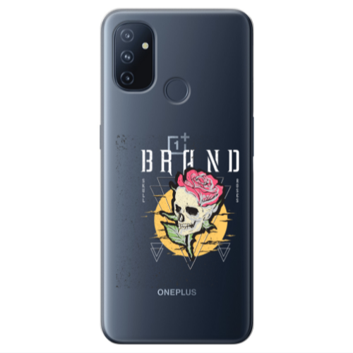 Oneplus Nord 100 Skull Roses Transparent Silicone TPU Θήκη