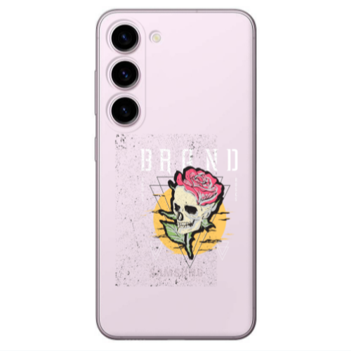 Samsung S23 Skull Roses Transparent Silicone TPU Θήκη