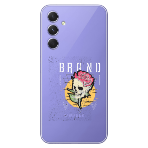Samsung A54 Skull Roses Transparent Silicone TPU Θήκη