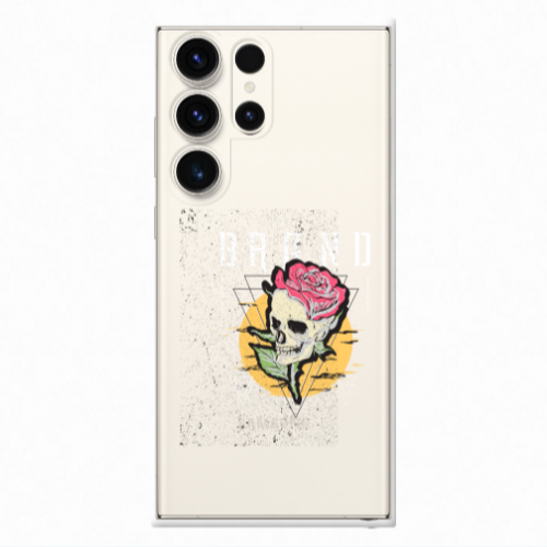 Samsung S23 Ultra Skull Roses Transparent Silicone TPU Θήκη