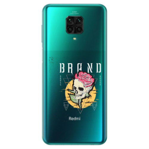 Xiaomi Redmi Note 9S Skull Roses Transparent Silicone TPU Θήκη