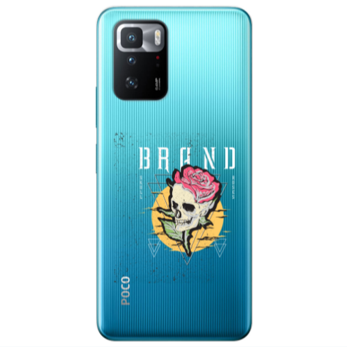 Xiaomi Poco X3 GT Skull Roses Transparent Silicone TPU Θήκη