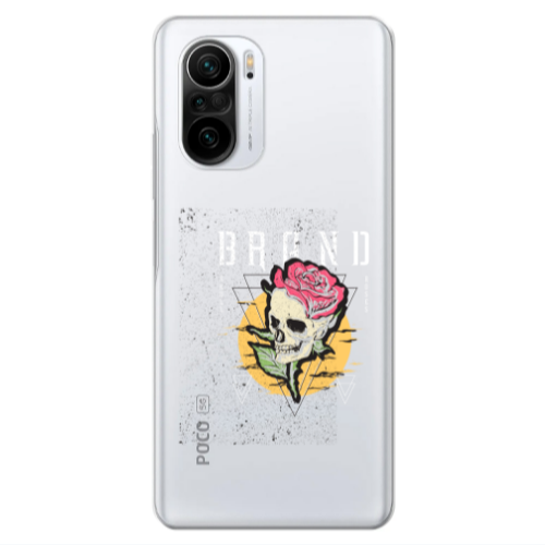 Xiaomi Poco F3 Skull Roses Transparent Silicone TPU Θήκη
