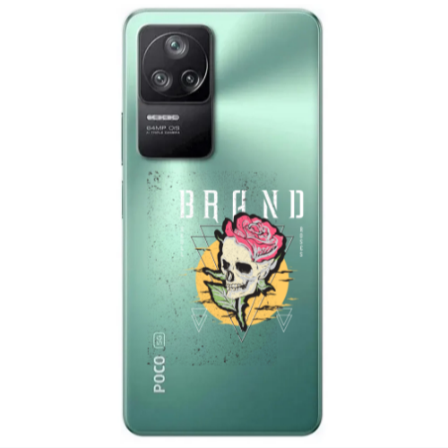 Xiaomi Poco F4 Skull Roses Transparent Silicone TPU Θήκη