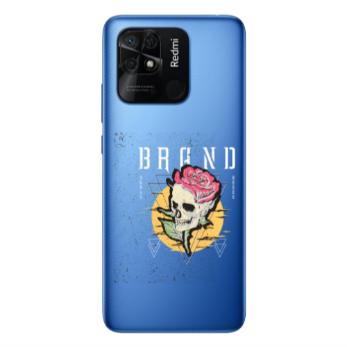 Xiaomi Poco C40 Skull Roses Transparent Silicone TPU Θήκη