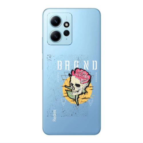 Xiaomi Redmi Note 12 4G Skull Roses Transparent Silicone TPU Θήκη
