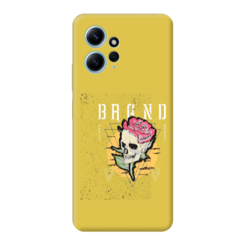 Xiaomi Redmi Note 12 4G Skull Roses Yellow Colored Silicone TPU Θήκη