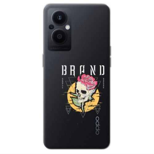 Oppo Reno 7 Lite Skull Roses Transparent Silicone TPU Θήκη