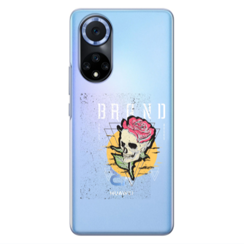 Huawei Nova 9 Skull Roses Transparent Silicone TPU Θήκη
