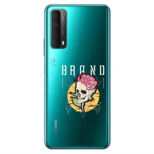 Huawei P Smart 2021 Skull Roses Transparent Silicone TPU Θήκη