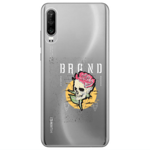 Huawei P30 Skull Roses Transparent Silicone TPU Θήκη