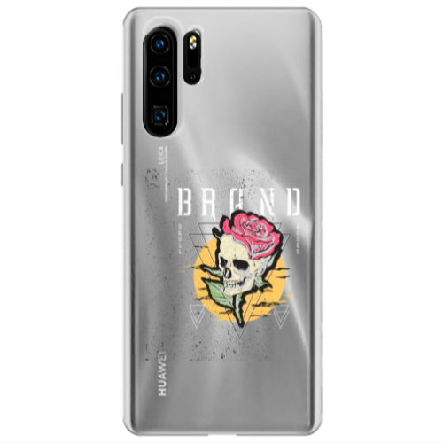 Huawei P30 Pro Skull Roses Transparent Silicone TPU Θήκη