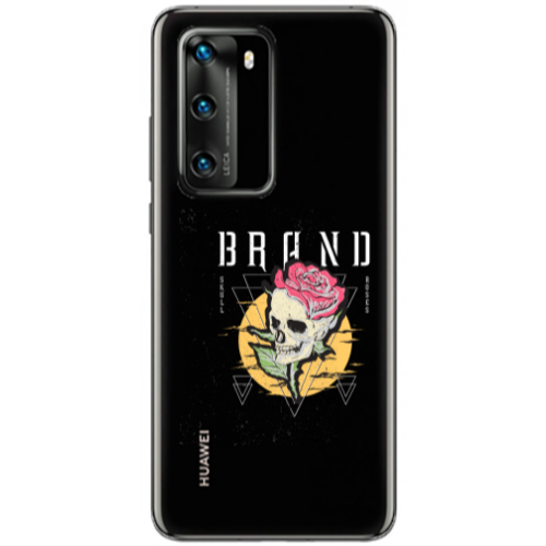 Huawei P40 Skull Roses Transparent Silicone TPU Θήκη
