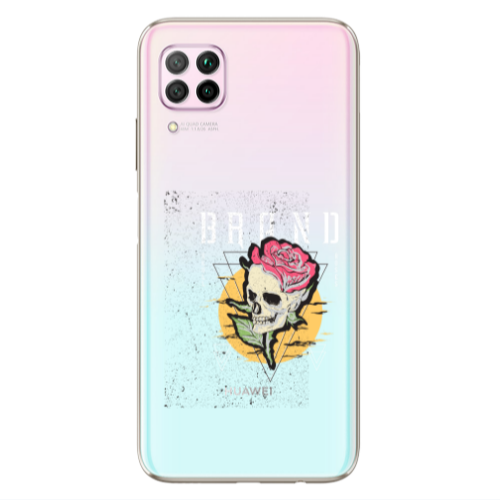 Huawei P40 Lite Skull Roses Transparent Silicone TPU Θήκη
