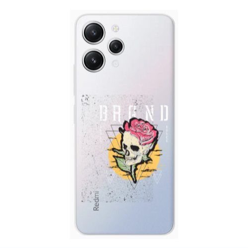 Xiaomi Redmi 12 Skull Roses Transparent Silicone TPU Θήκη