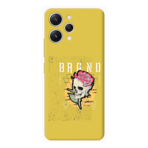 Xiaomi Redmi 12 Skull Roses Yellow Colored Silicone TPU Θήκη