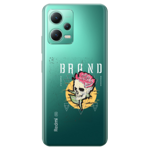 Xiaomi Redmi Note 12 Pro Plus 5G Skull Roses Transparent Silicone TPU Θήκη