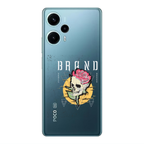 Xiaomi Poco F5 Skull Roses Transparent Silicone TPU Θήκη
