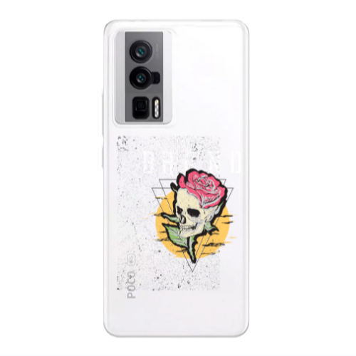 Xiaomi Poco F5 Pro Skull Roses Transparent Silicone TPU Θήκη