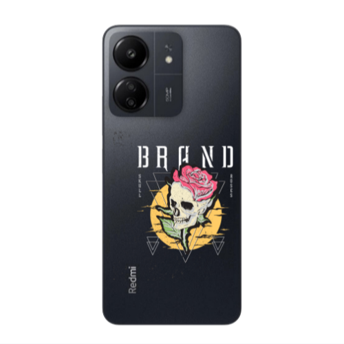 Xiaomi Redmi 13C Skull Roses Transparent Silicone TPU Θήκη