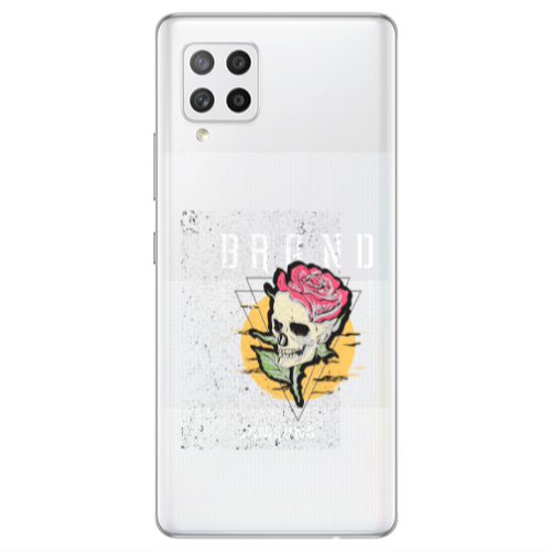Samsung A42 5G Skull Roses Transparent Silicone TPU Θήκη