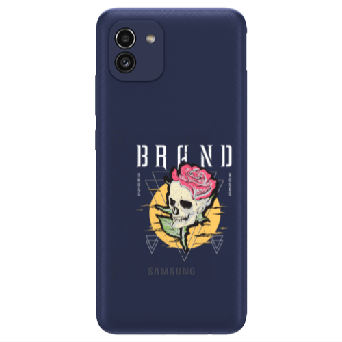 Samsung A03 Skull Roses Transparent Silicone TPU Θήκη