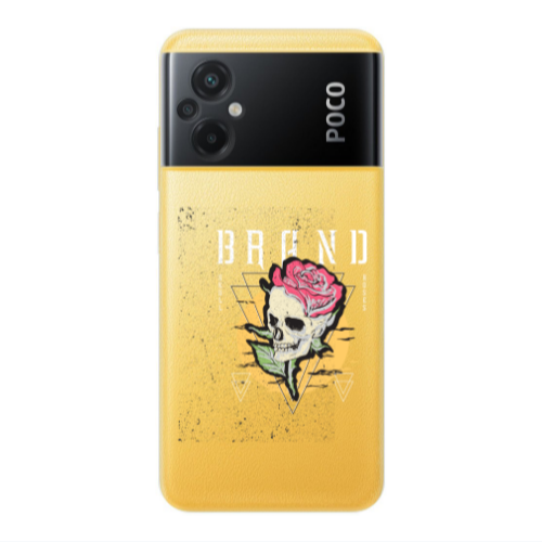 Xiaomi Poco M5 Skull Roses Transparent Silicone TPU Θήκη