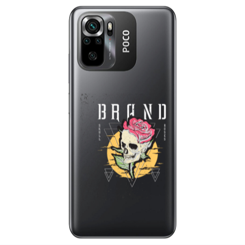 Xiaomi Poco M5 s Skull Roses Transparent Silicone TPU Θήκη