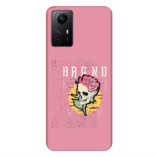 Xiaomi Redmi Note 12s Skull Roses Pink Colored Silicone TPU Θήκη