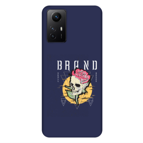 Xiaomi Redmi Note 12s Skull Roses Dark blue Colored Silicone TPU Θήκη