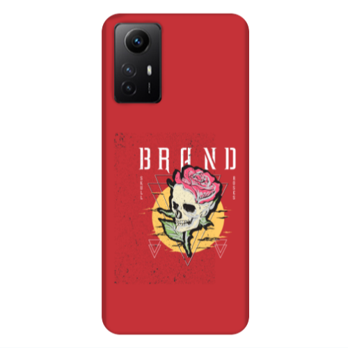 Xiaomi Redmi Note 12s Skull Roses Red Colored Silicone TPU Θήκη
