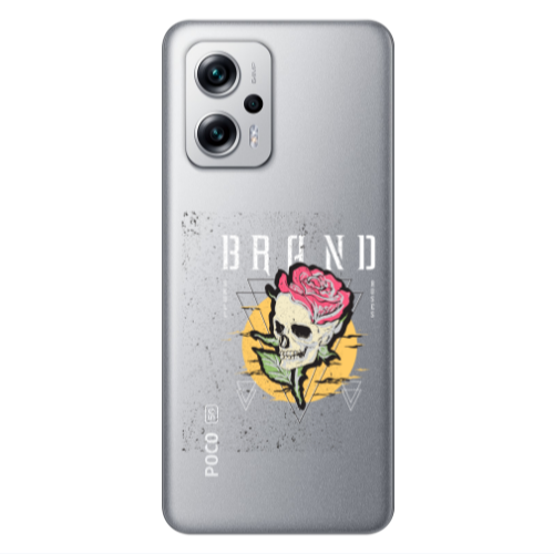 Xiaomi Poco X4 GT Skull Roses Transparent Silicone TPU Θήκη