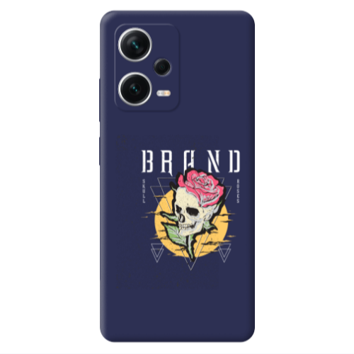 Xiaomi Poco X5 Skull Roses Dark blue Colored Silicone TPU Θήκη