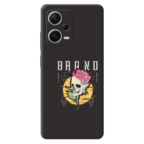 Xiaomi Poco X5 Skull Roses Black Colored Silicone TPU Θήκη