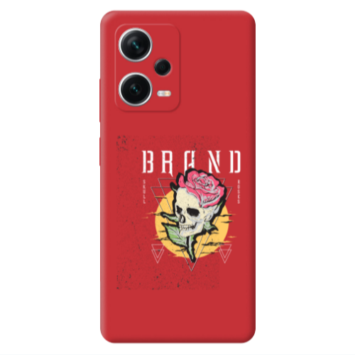 Xiaomi Poco X5 Skull Roses Red Colored Silicone TPU Θήκη