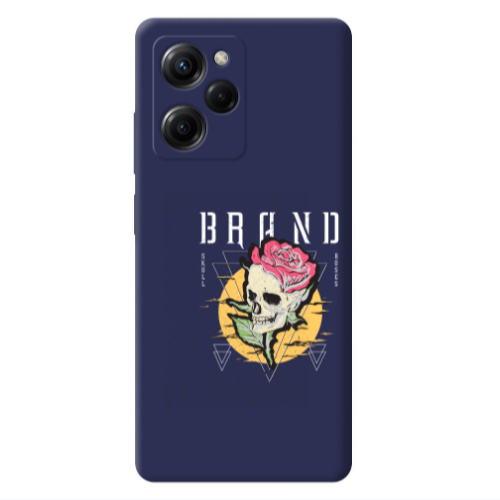 Xiaomi Poco X5 Pro Skull Roses Dark blue Colored Silicone TPU Θήκη
