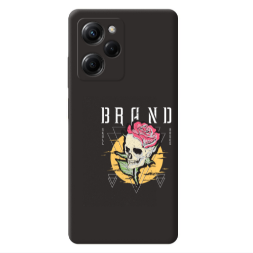 Xiaomi Poco X5 Pro Skull Roses Black Colored Silicone TPU Θήκη
