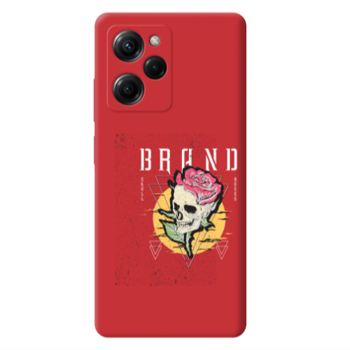 Xiaomi Poco X5 Pro Skull Roses Red Colored Silicone TPU Θήκη