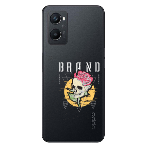 Oppo A 96 Skull Roses Transparent Silicone TPU Θήκη