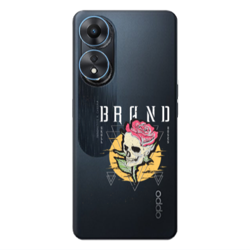 Oppo A 98 Skull Roses Transparent Silicone TPU Θήκη