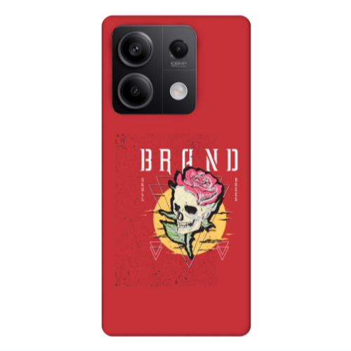Xiaomi Redmi Note 13 5G Skull Roses Red Colored Silicone TPU Θήκη