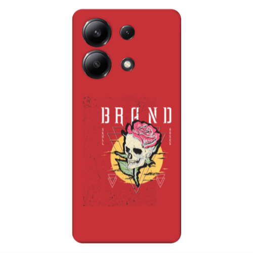 Xiaomi Redmi Note 13 4G Skull Roses Red Colored Silicone TPU Θήκη