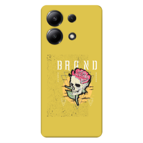 Xiaomi Redmi Note 13 4G Skull Roses Yellow Colored Silicone TPU Θήκη