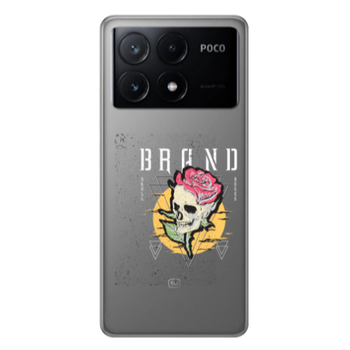 Xiaomi Poco X6Pro 5G Skull Roses Transparent Silicone TPU Θήκη