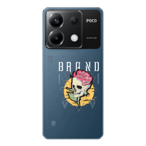Xiaomi Poco X6 5G Skull Roses Transparent Silicone TPU Θήκη