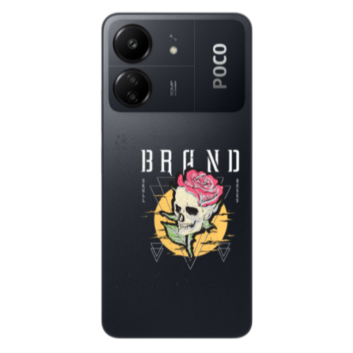 Xiaomi Poco C65 Skull Roses Transparent Silicone TPU Θήκη