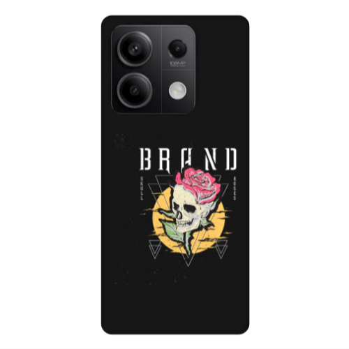 Xiaomi Redmi Note 13Pro 5G Skull Roses Black Colored Silicone TPU Θήκη